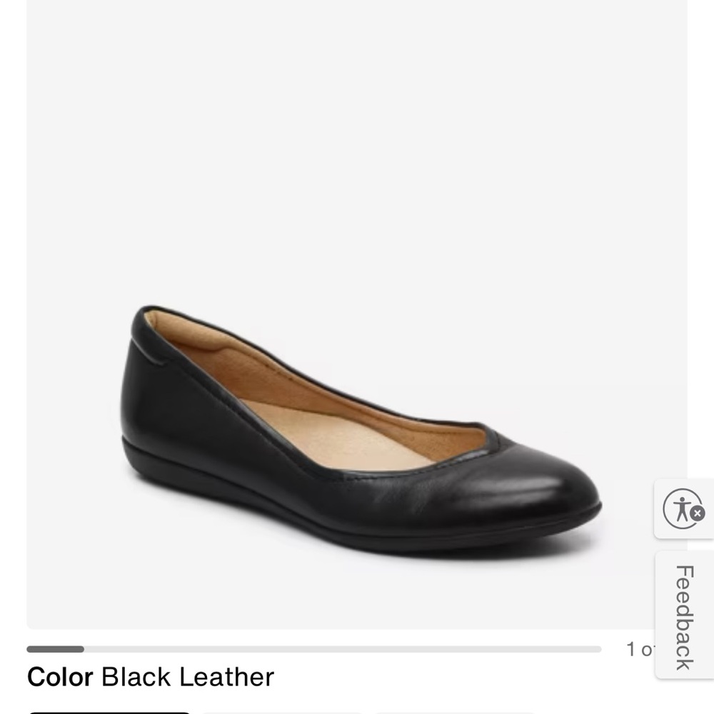 Naturalizer Black Leather Flats